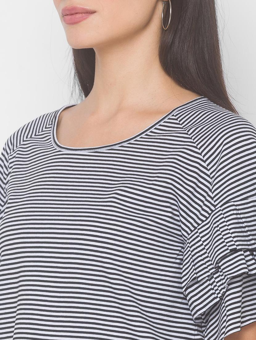 women's straight round neck top - 18068230 - Standard Image - 4