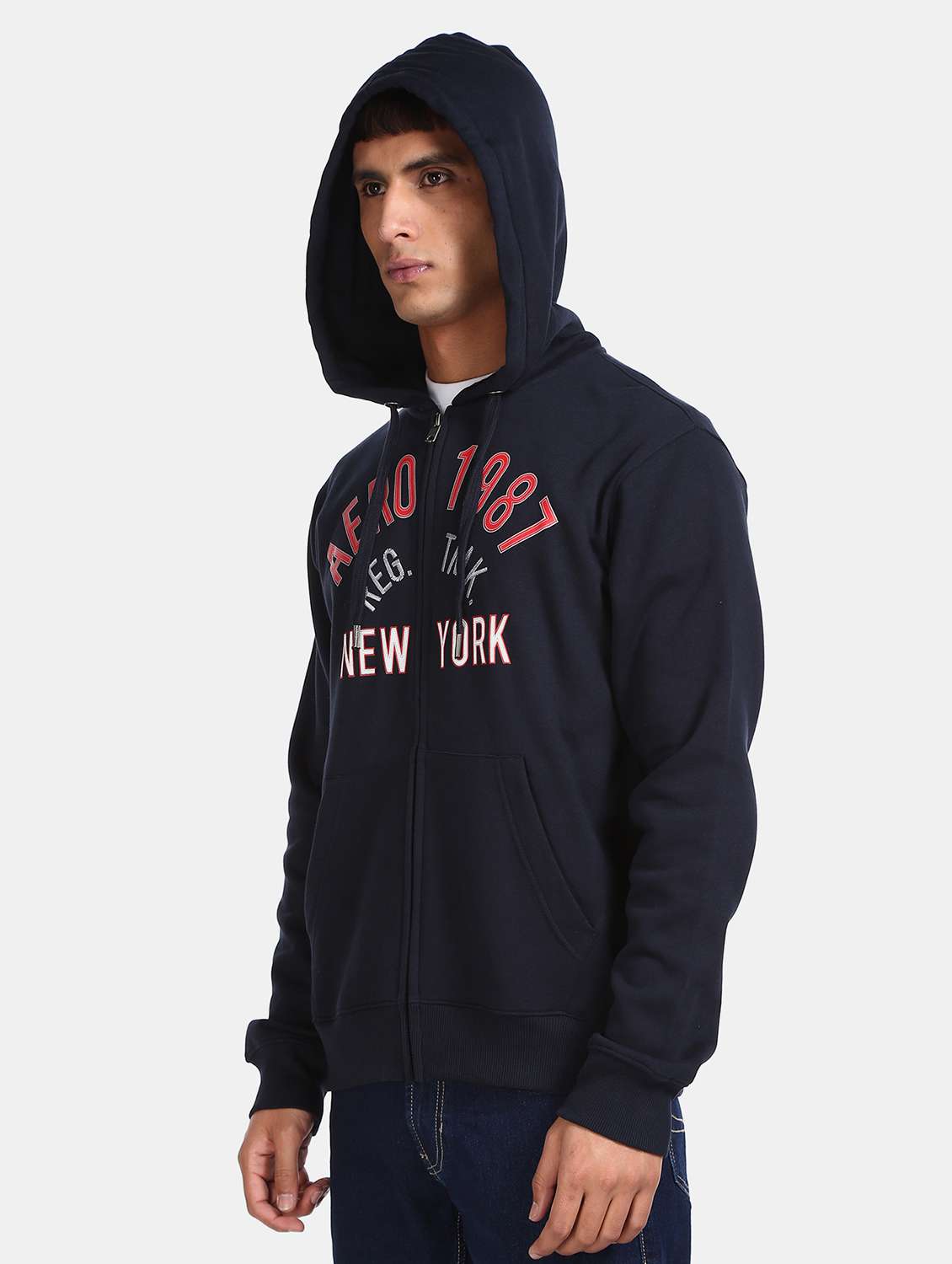 navy blue applique hooded sweatshirt - 18068314 -  Standard Image - 1