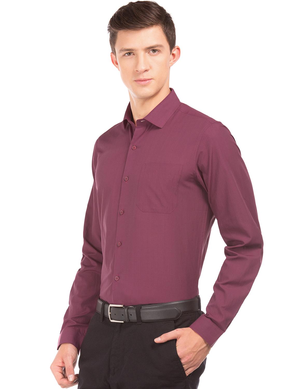 purple solid formal shirt - 18069156 -  Standard Image - 1