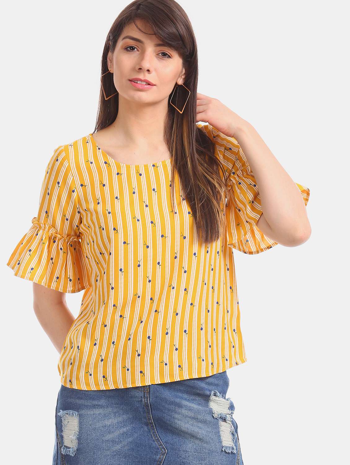women's straight round neck top