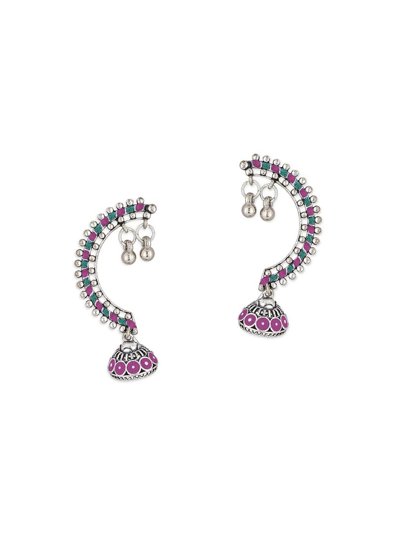silver plated drop earring - 18072009 -  Zoom Image - 0