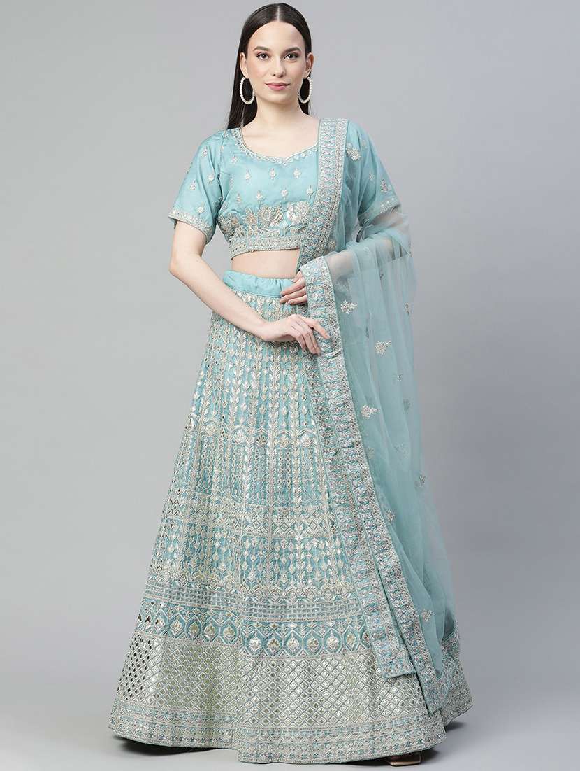 embroidered a-line lehenga