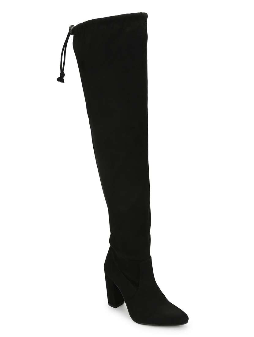 black suede knee length  boots