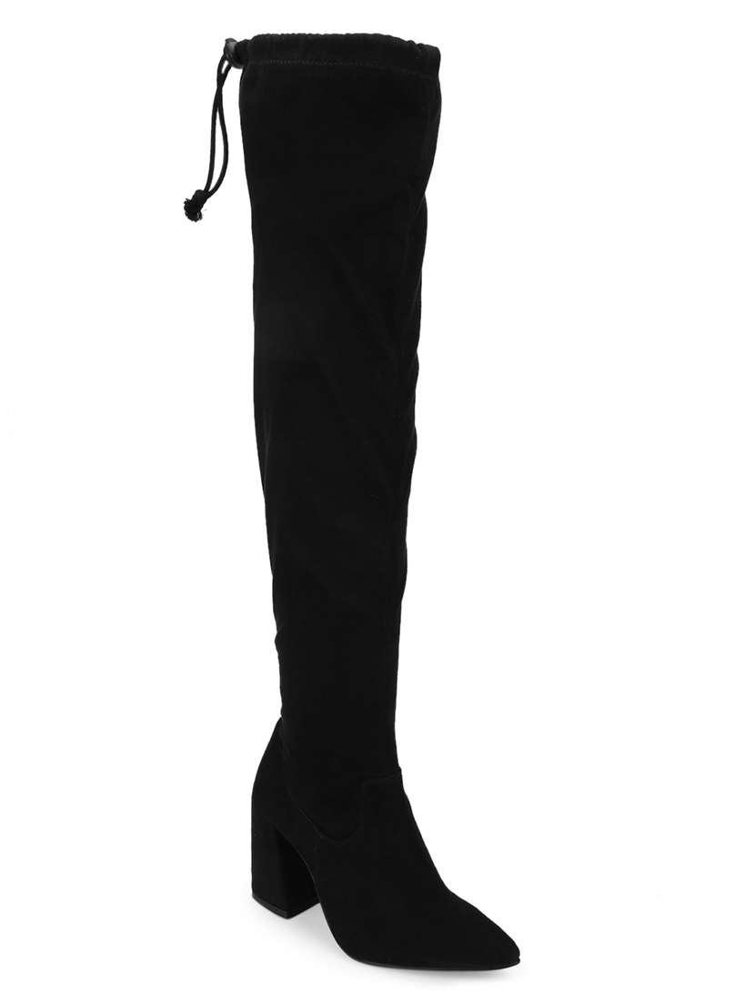 black suede knee length  boots
