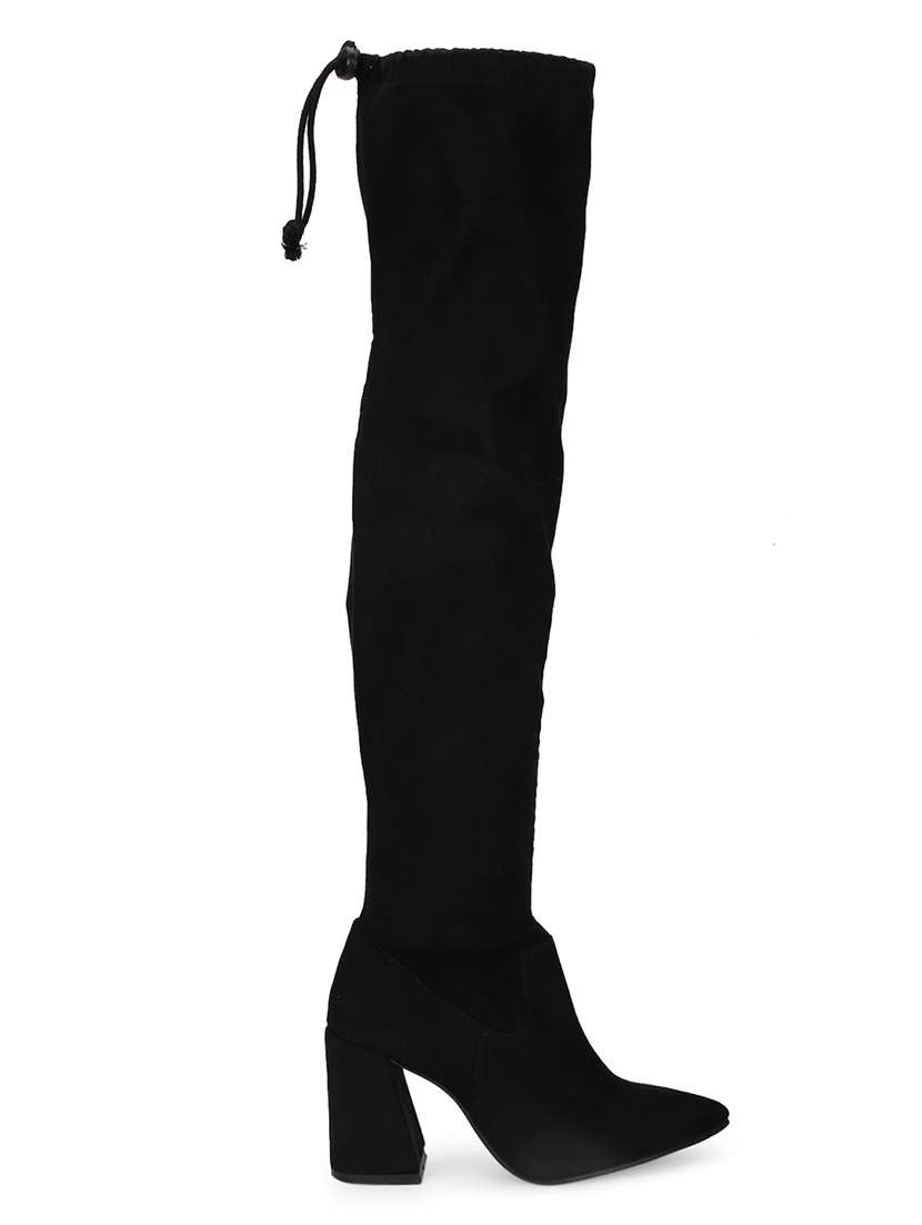 black suede knee length  boots - 18076001 -  Standard Image - 1