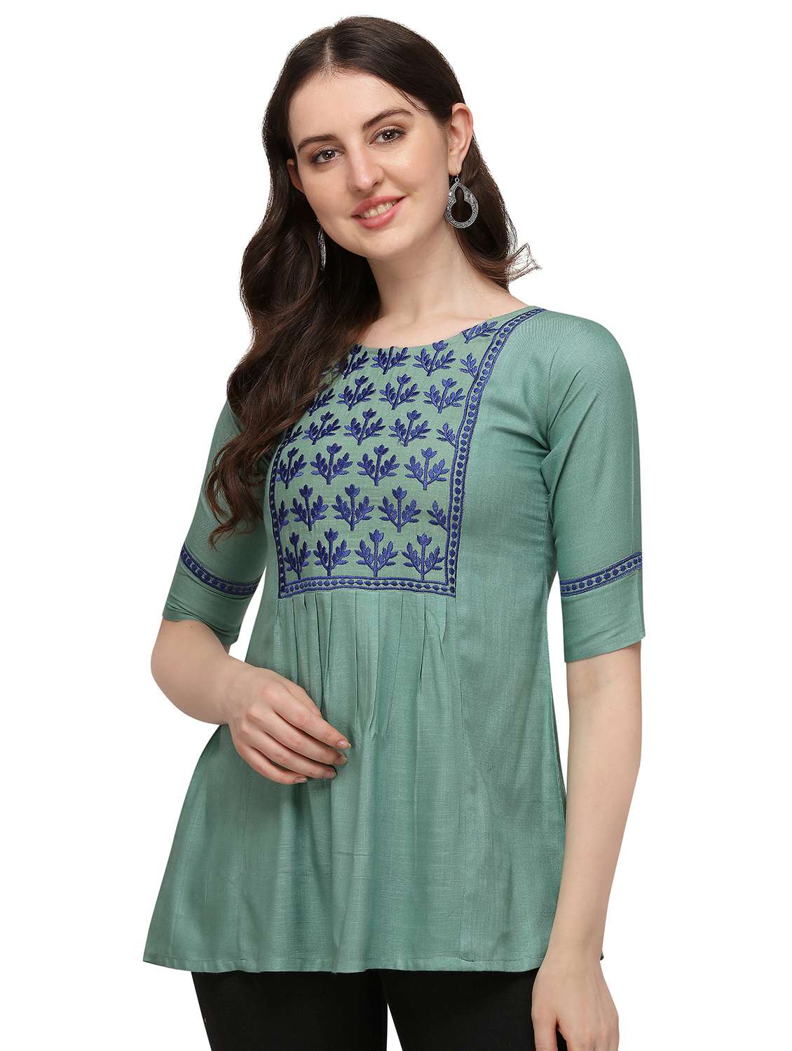 light blue rayon regular tunic