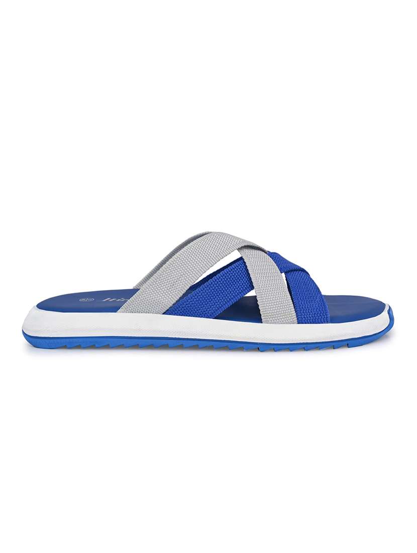 blue fabric slip on slippers - 18076180 -  Standard Image - 1