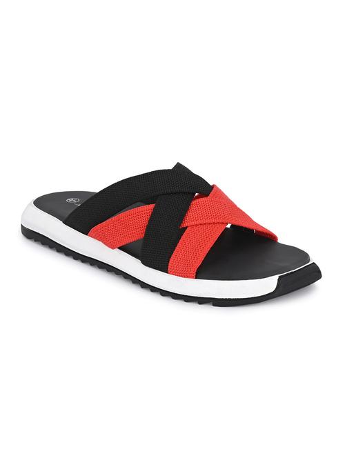 black fabric slip on slippers - 18076181 -  Standard Image - 0