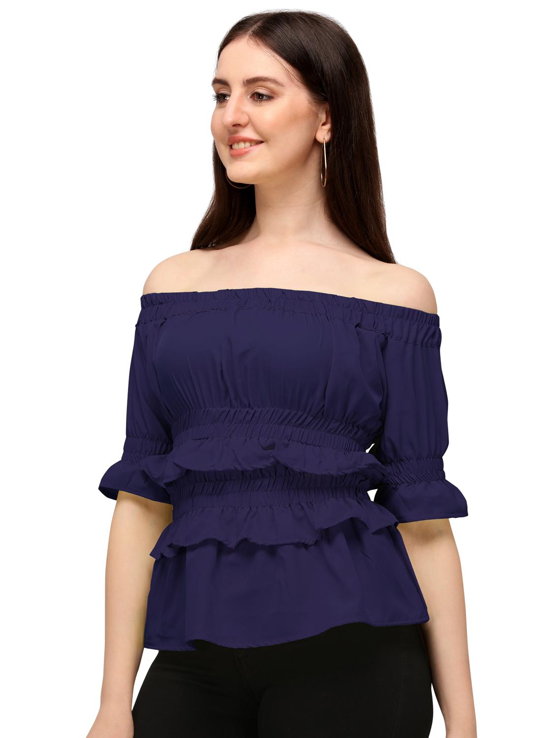 ruffle detail top - 18076186 - Standard Image - 1