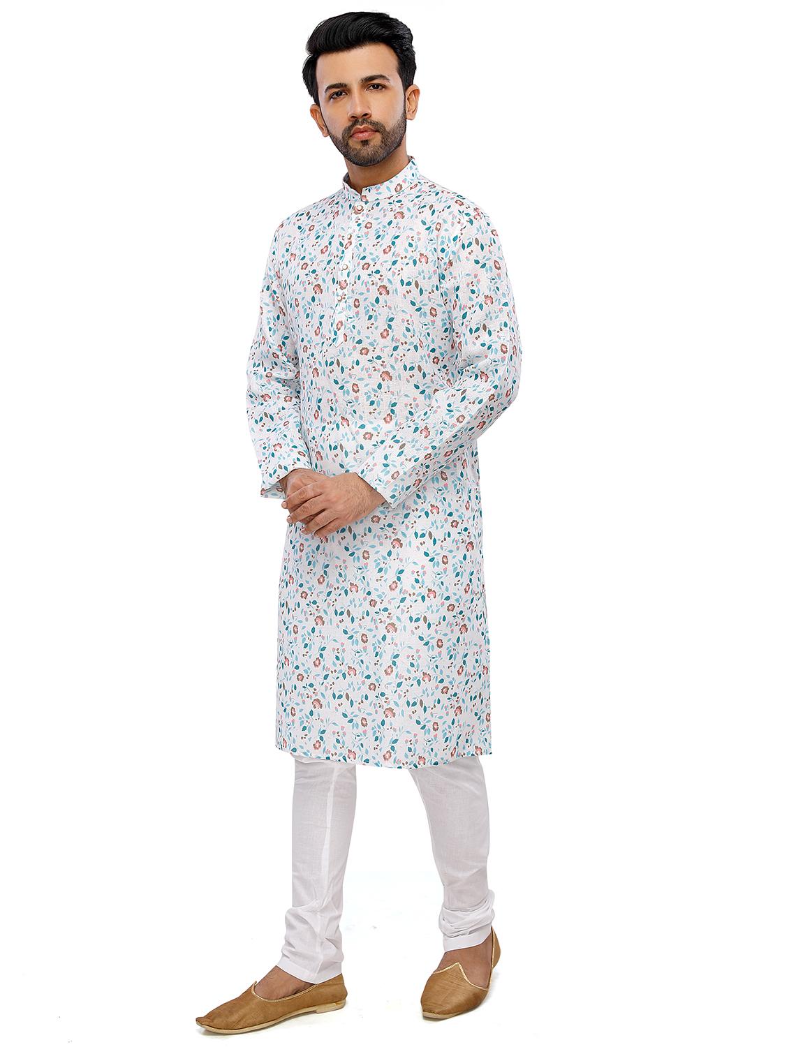 floral kurta pyjama ethnic wear set - 18076629 - Standard Image - 1