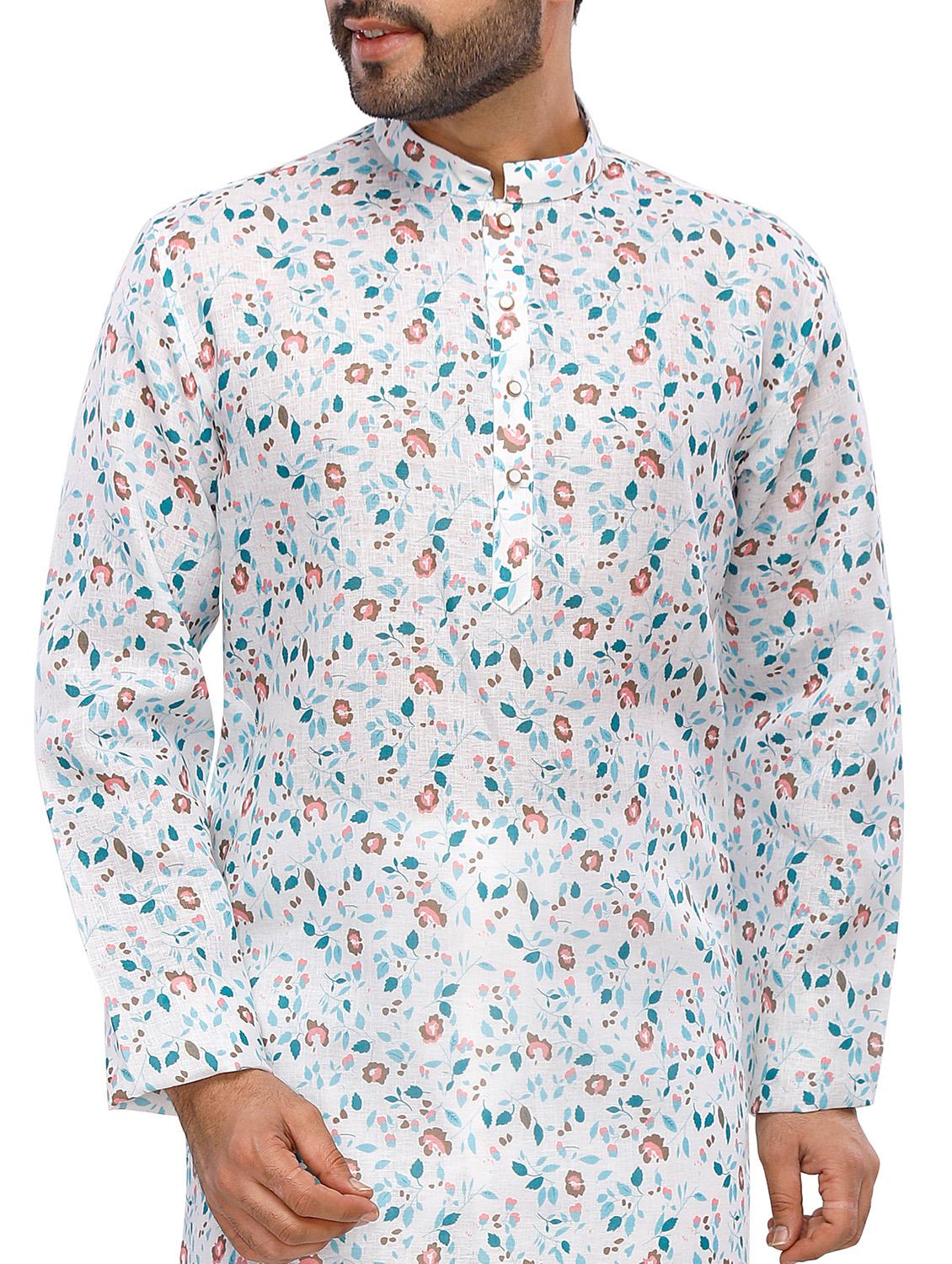 floral kurta pyjama ethnic wear set - 18076629 - Standard Image - 4
