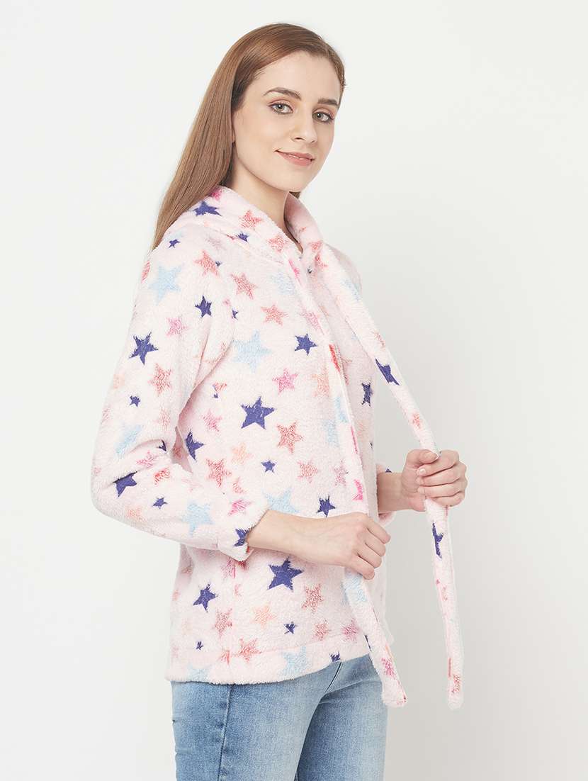 hooded neck printed sweatshirt - 18076859 - Standard Image - 1