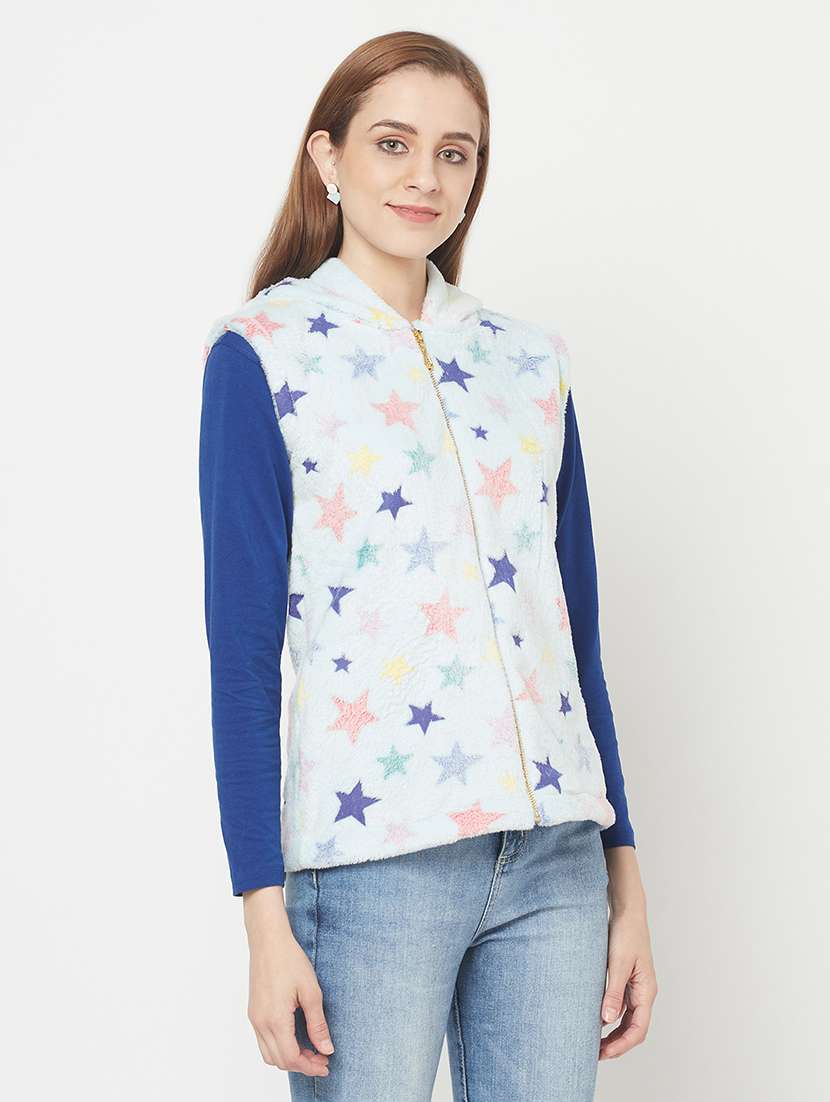 hooded neck printed sweatshirt - 18076863 -  Standard Image - 1