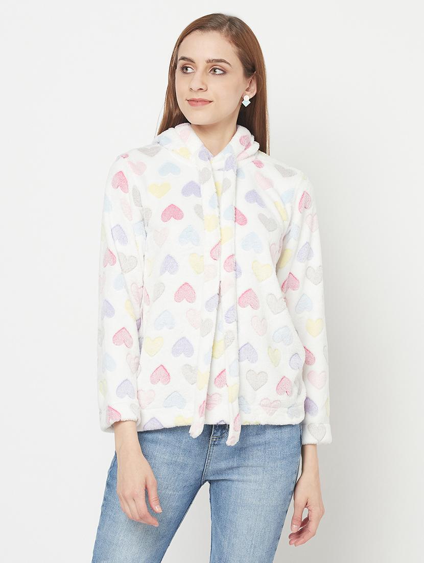 hooded neck printed sweatshirt - 18076866 -  Standard Image - 1