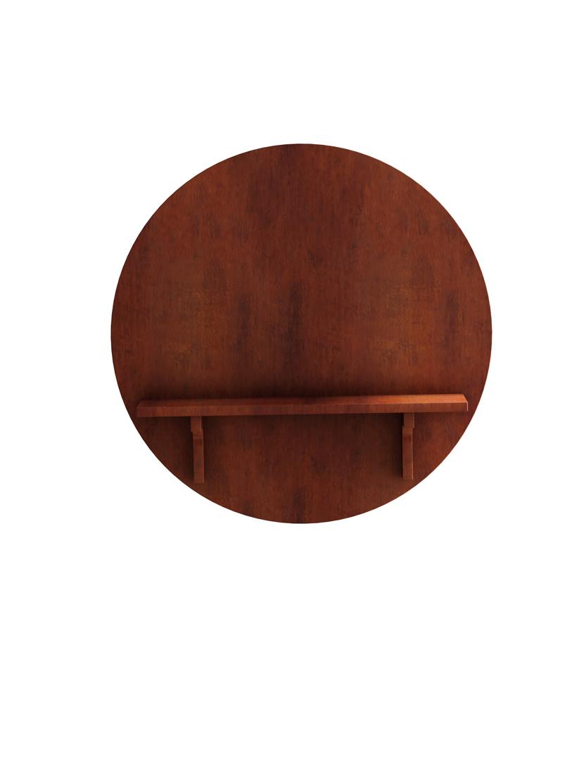 home sparkle round mdf wall shelf (brown) - 18078254 - Standard Image - 1