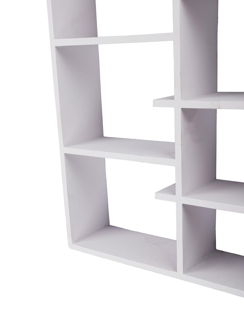 home sparkle engineered wood multipurpose seven partition compartment wall shelf rack (black) - 18078286 - Standard Image - 4