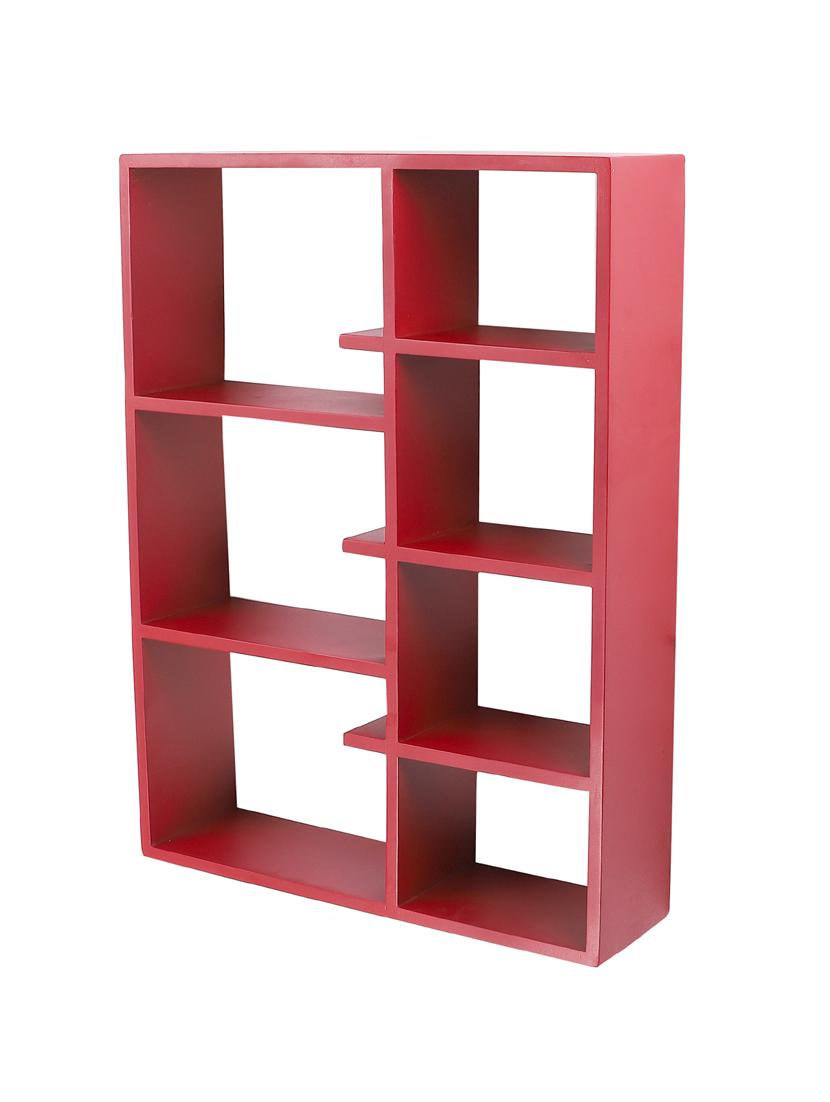 home sparkle engineered wood multipurpose  seven partition compartment wall shelf rack (black) - 18078287 -  Standard Image - 1