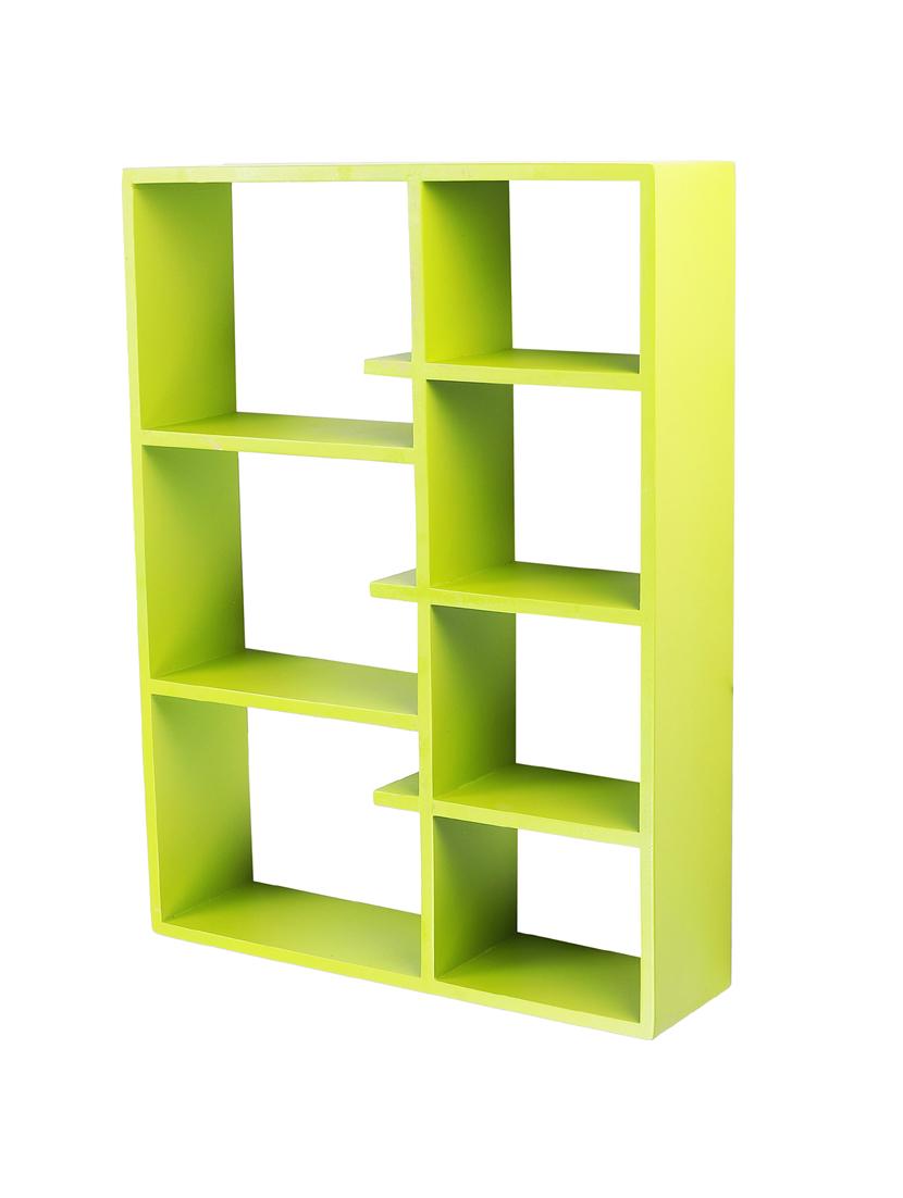 home sparkle engineered wood multipurpose  seven partition compartment wall shelf rack (black) - 18078288 -  Standard Image - 1