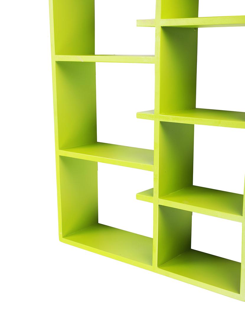 home sparkle engineered wood multipurpose seven partition compartment wall shelf rack (black) - 18078288 - Standard Image - 4