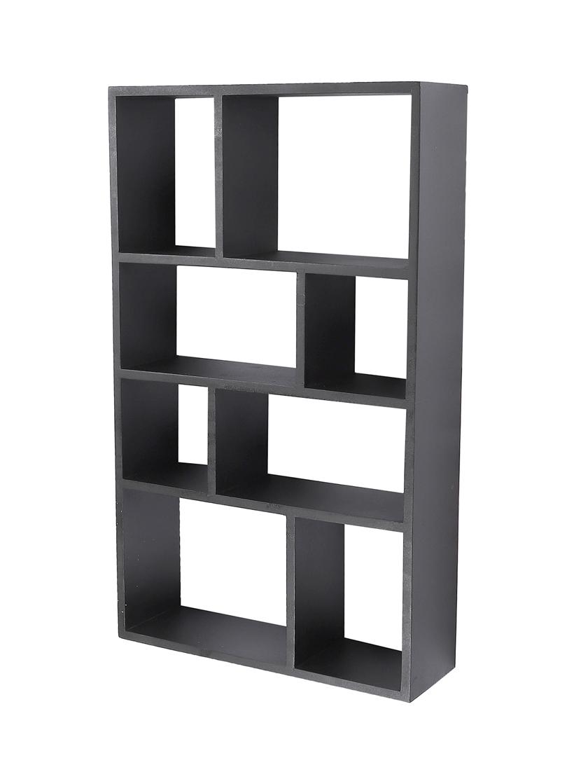 home sparkle engineered wood multipurpose eight partition compartment wall shelf rack (black) - 18078289 -  Standard Image - 1