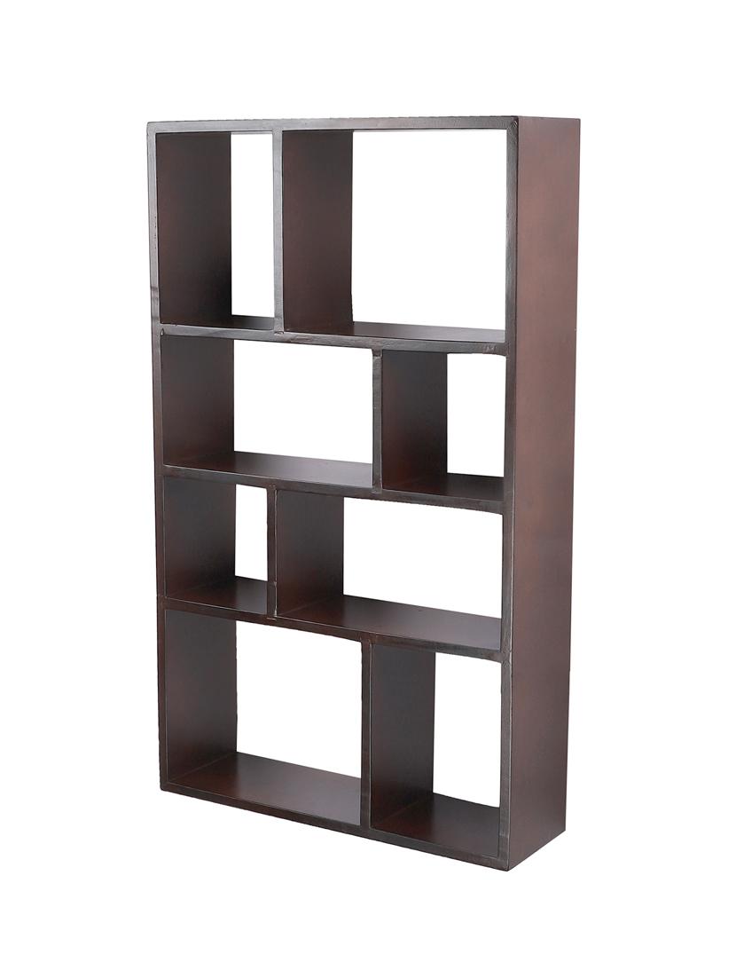 home sparkle engineered wood multipurpose eight partition compartment wall shelf rack (black) - 18078290 -  Standard Image - 1