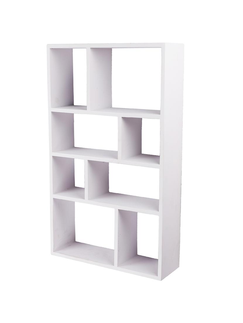 home sparkle engineered wood multipurpose eight partition compartment wall shelf rack (black) - 18078291 - Standard Image - 1