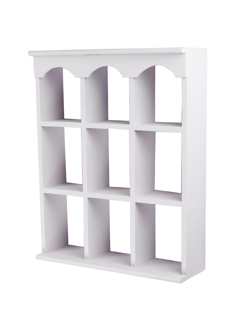 home sparkle engineered wood multipurpose nine partition compartment wall shelf rack (black) - 18078296 -  Standard Image - 1