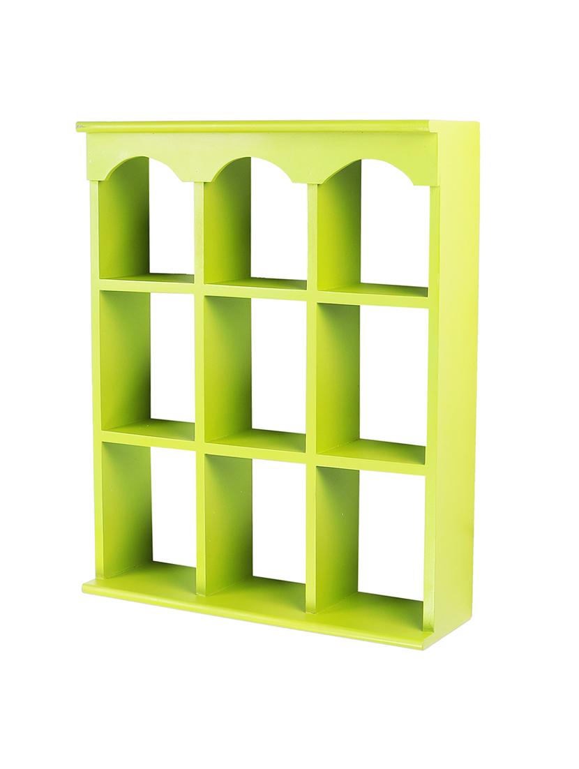 home sparkle engineered wood multipurpose nine partition compartment wall shelf rack (black) - 18078298 -  Standard Image - 1