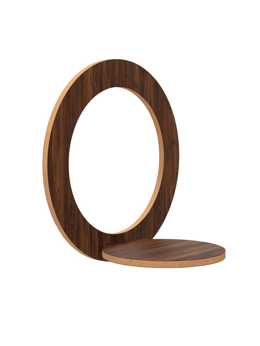 home sparkle mdf four round shelves rack | wall mounted floating shelves (dark brown) - 18078299 - Standard Image - 4