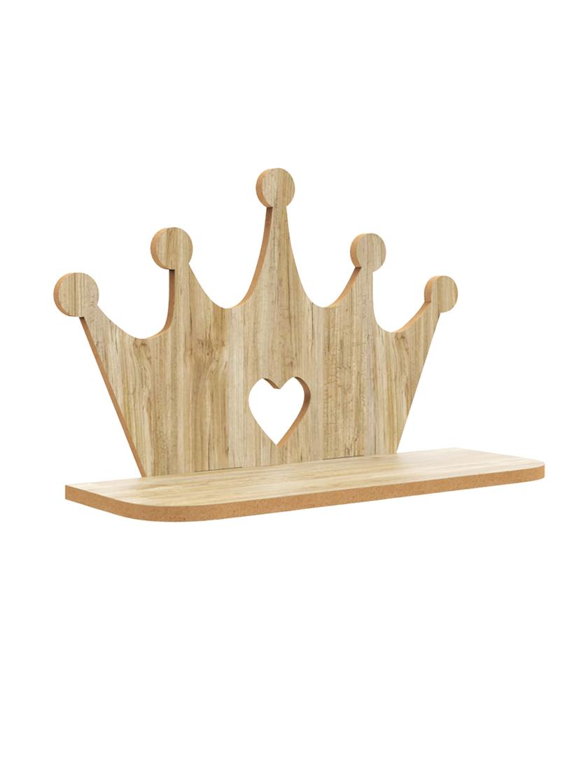 home sparkle crown wall shelf mdf wall shelf rack wall mounted floating shelves (dark brown) - 18078304 - Standard Image - 1