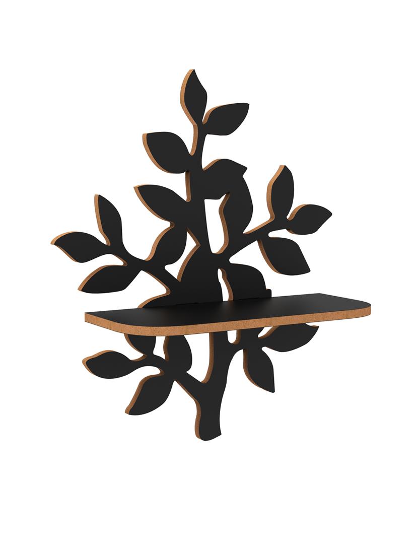 home sparkle tree shaped wall shelf mdf wall shelf rack wall mounted floating shelves (dark brown) - 18078306 -  Standard Image - 1
