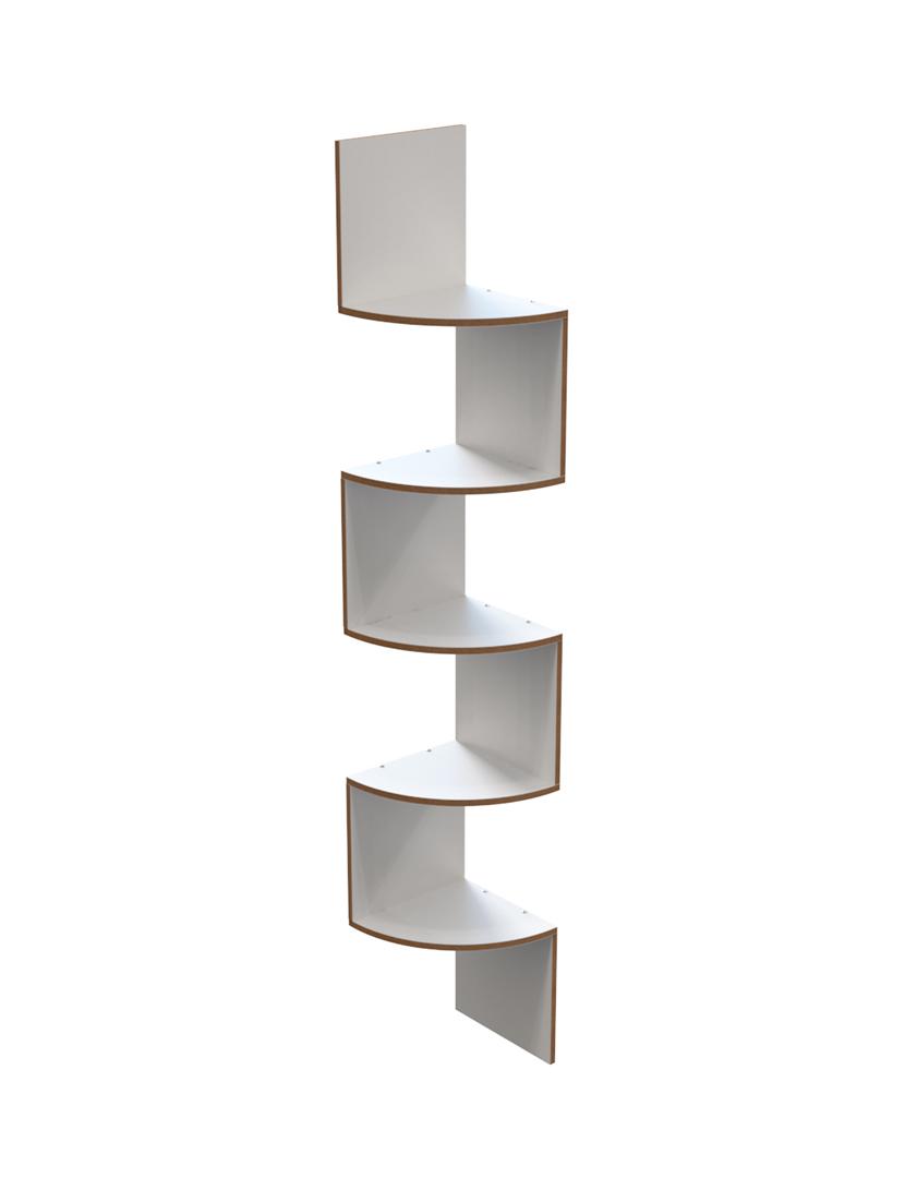 home sparkle wooden zig zag wall shelves corner shelf for living room (dark brown) - 18078317 - Standard Image - 1