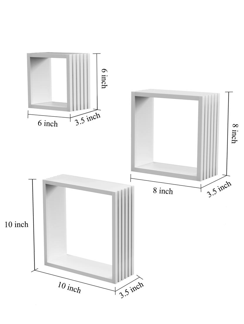 home sparkle louvers design wall mounted floating shelves for living room, bedroom set of 3(black) - 18078321 - Standard Image - 4