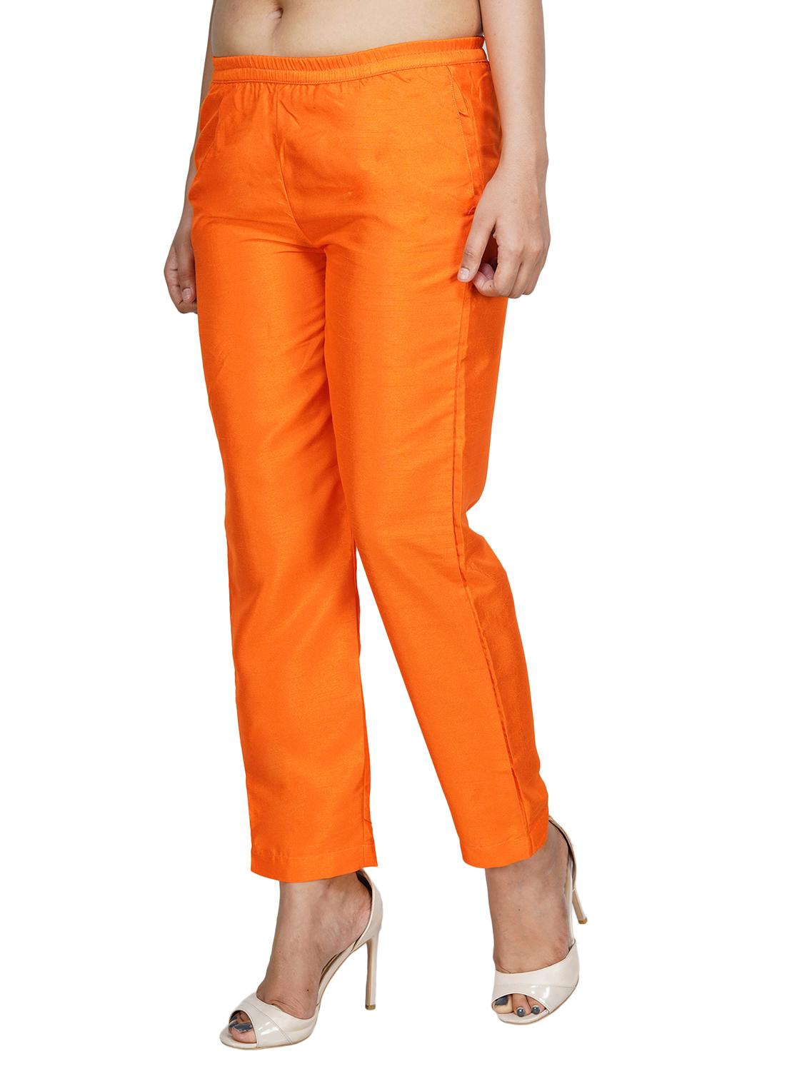 orange polyester trousers - 18079489 - Standard Image - 1