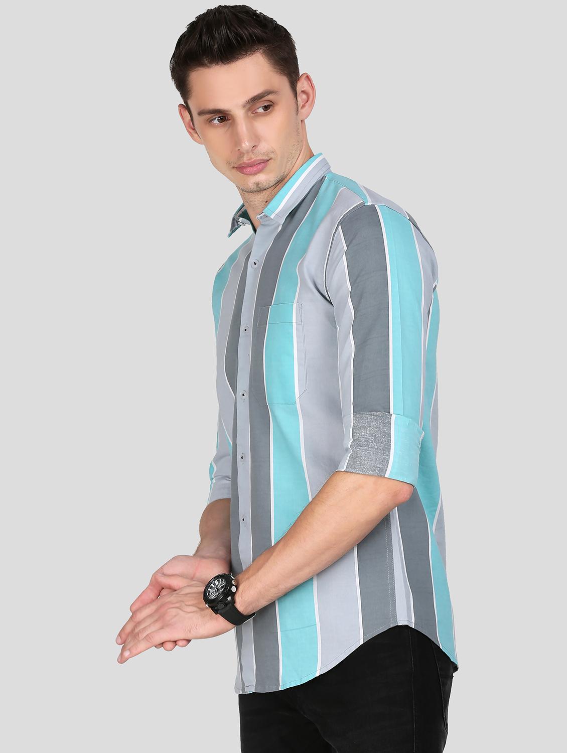 blue stripes casual shirt - 18079958 -  Standard Image - 1