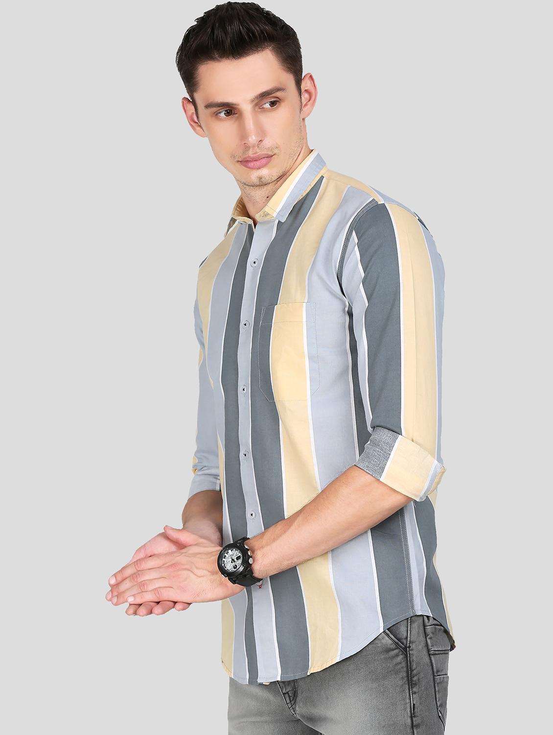 yellow stripe casual shirt - 18079961 -  Standard Image - 1