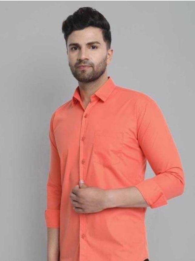 orange cotton shirt - 18080127 - Standard Image - 1
