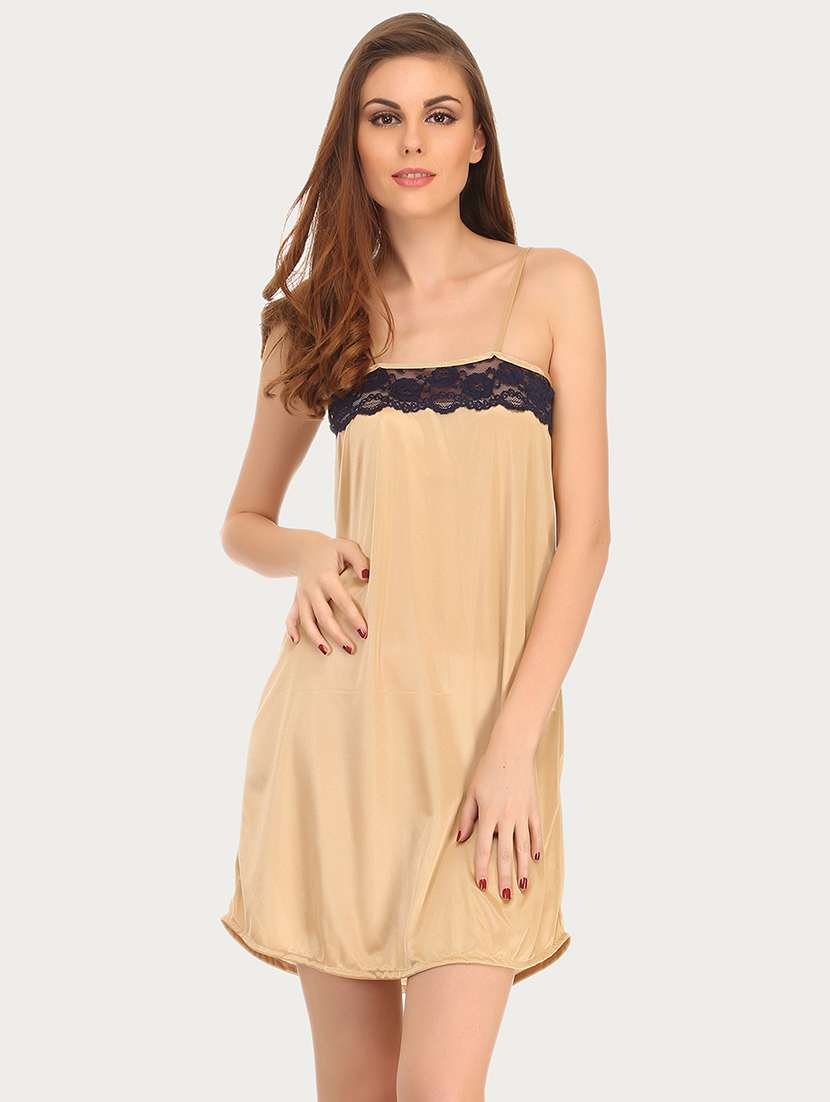 beige solid sleepwear robe set - 18080757 -  Standard Image - 1
