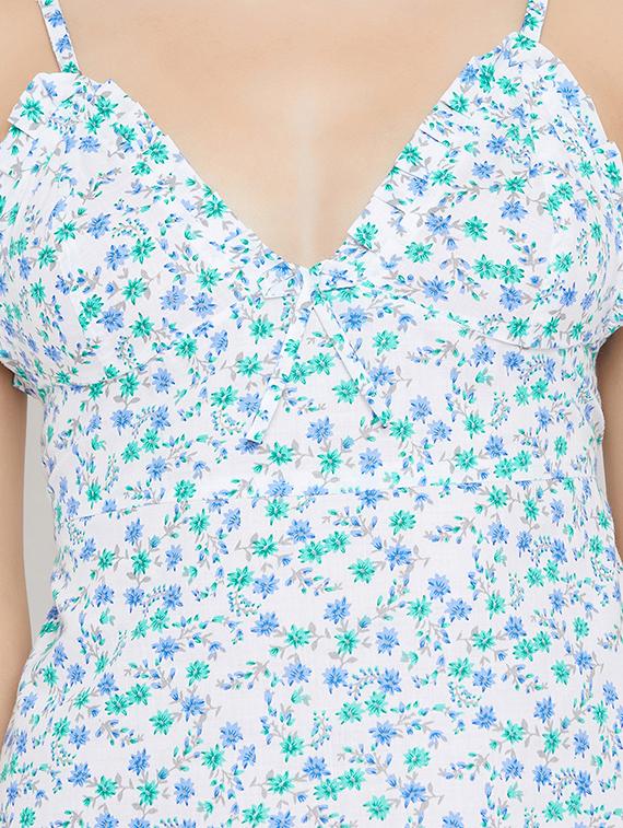 white floral printed nightwear sleepshirt - 18080789 - Standard Image - 4