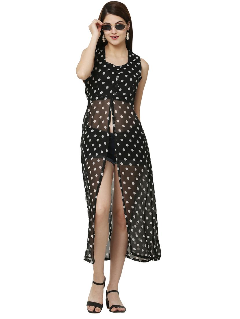 black georgette aline tunic