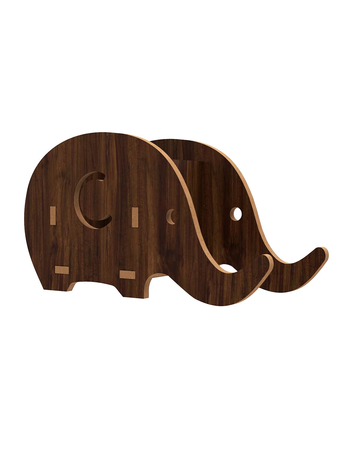 home sparkle elephant shape mdf designer remote control holder stand organizer (dark brown) - 18080960 - Standard Image - 1