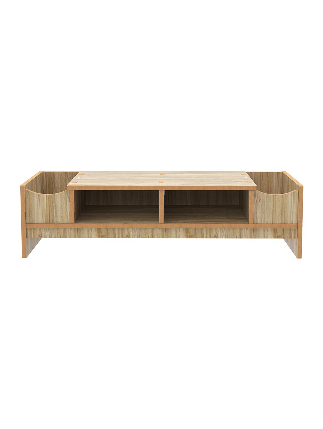home sparkle mdf desktop monitor stand computer screen riser shelf table drawer - dark brown - 18080985 -  Standard Image - 1