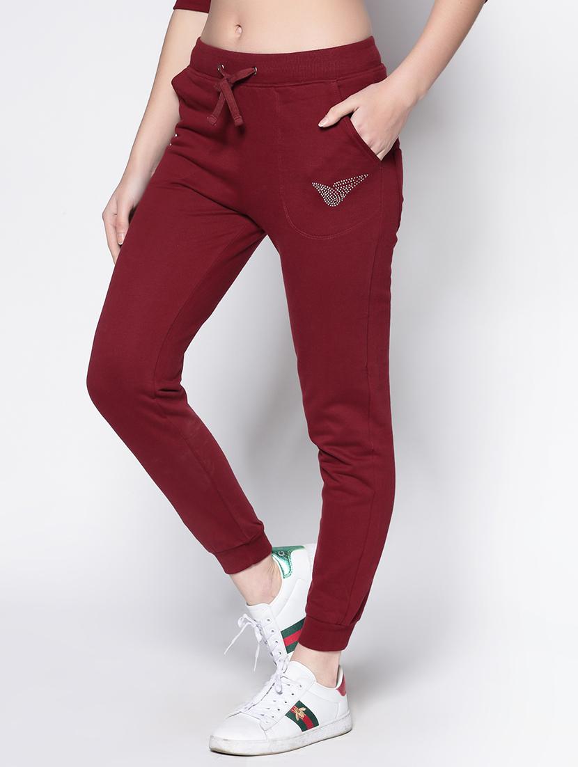 drawstring waist solid track pant - 18081104 - Standard Image - 1