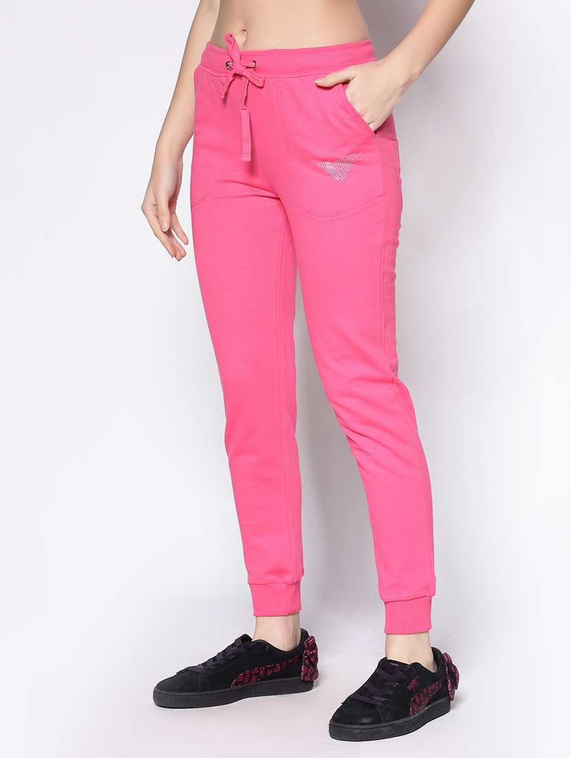 drawstring waist solid track pant - 18081109 -  Standard Image - 1