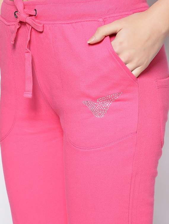 drawstring waist solid track pant - 18081109 -  Standard Image - 4