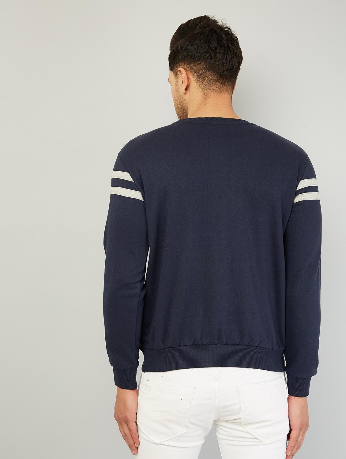 navy blue taped sweatshirt - 18081178 -  Standard Image - 1