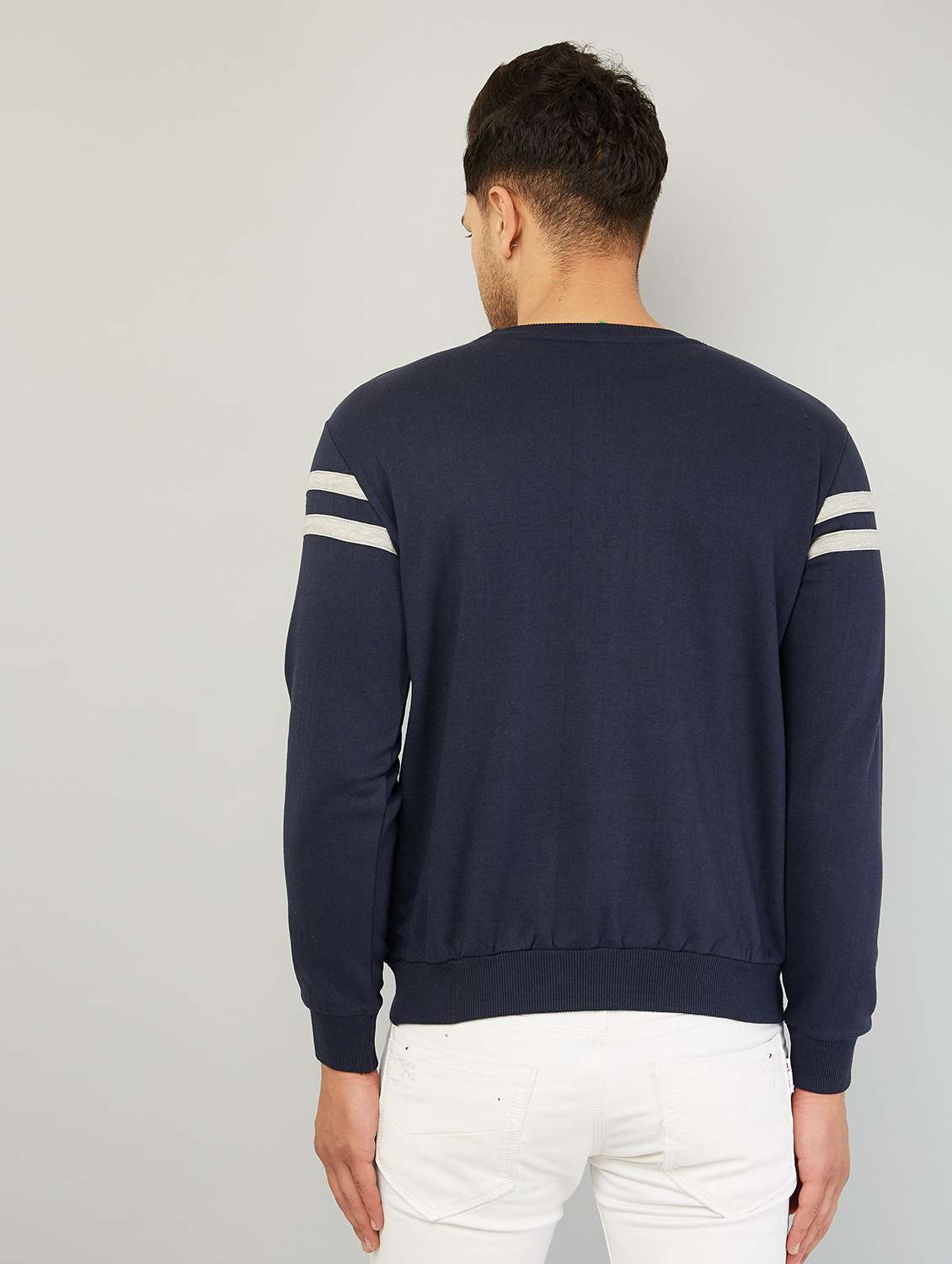 navy blue taped sweatshirt - 18081179 -  Standard Image - 1