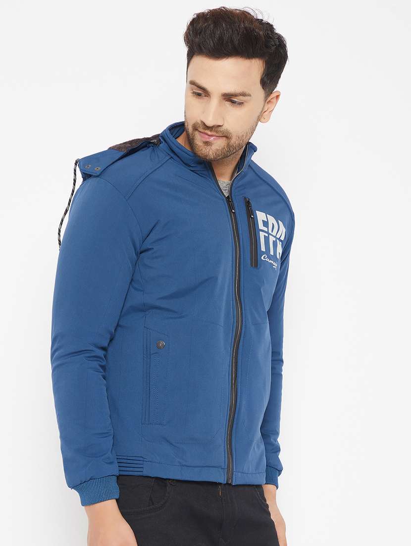 blue chest printed jacket - 18081462 -  Standard Image - 1