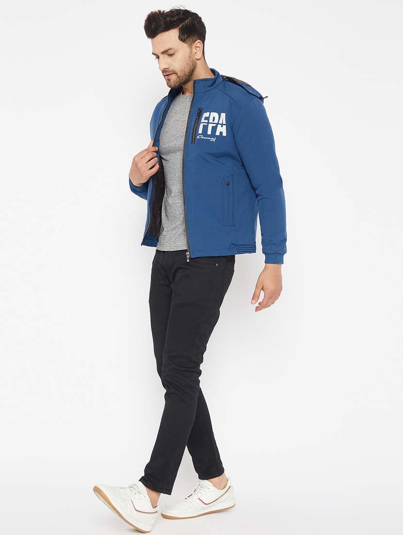 blue chest printed jacket - 18081462 -  Standard Image - 4