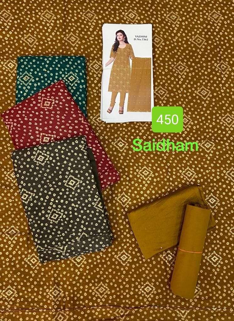 cotton unstitched bandhani suit  - 18081488 -  Standard Image - 1